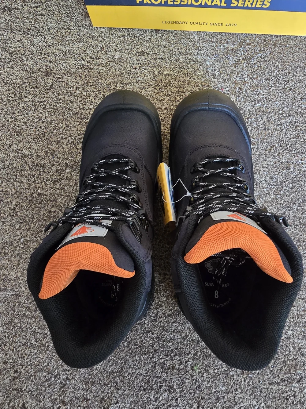 New Size 8 Work Boots Steel Toe Water Proof Black Herman Survivors Brand